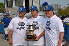 Baseball vs Babson  Wheaton College Baseball players celebrate their victory over Babson to win the NEWMAC Championship for the third year in a row. - (Photo by Keith Nordstrom) : Wheaton, baseball, NEWMAC